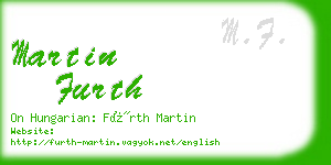 martin furth business card